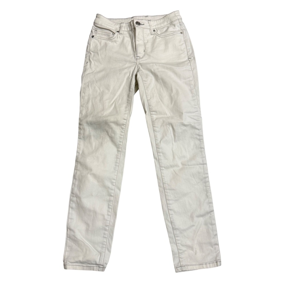 Tommy Bahama Metallic Denim High Rise Ankle Jeans White Silver Size 0 x 28